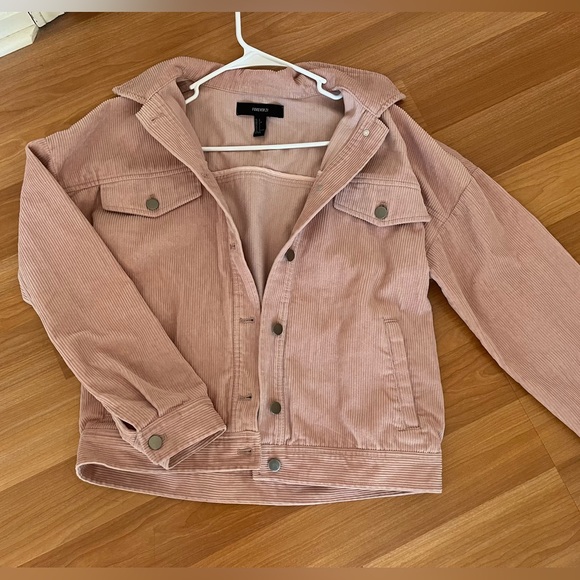 Forever 21 Cropped Corduroy Jacket - Dusty Pink - Size S - Picture 1 of 3